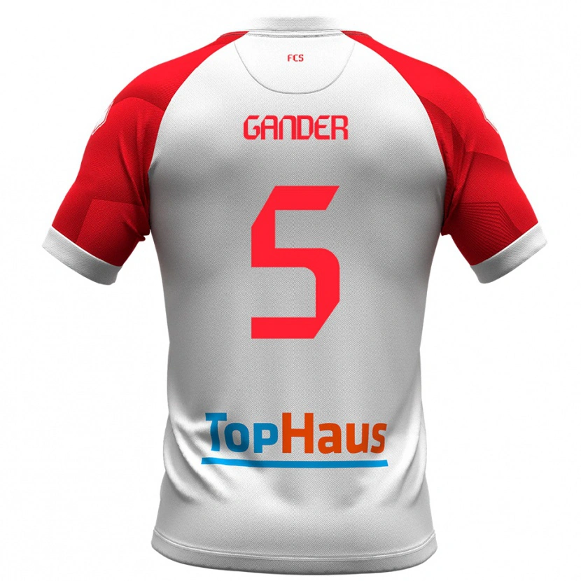 Danxen Kinderen Alexander Gander #5 Wit Rood Thuisshirt Thuistenue 2025/26 T-Shirt België