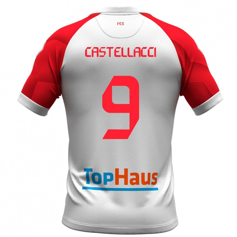Danxen Kinderen Marco Castellacci #9 Wit Rood Thuisshirt Thuistenue 2025/26 T-Shirt België