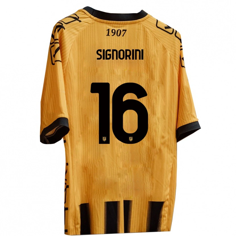 Danxen Kinderen Alessandro Signorini #16 Geel Zwart Thuisshirt Thuistenue 2025/26 T-Shirt België