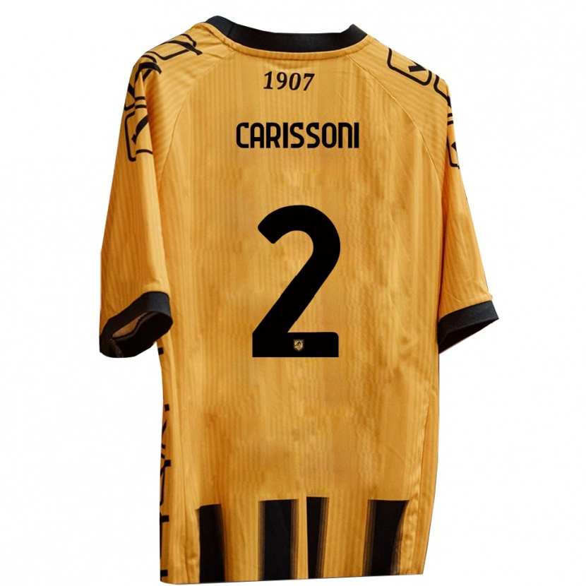 Danxen Kinderen Lorenzo Carissoni #2 Geel Zwart Thuisshirt Thuistenue 2025/26 T-Shirt België