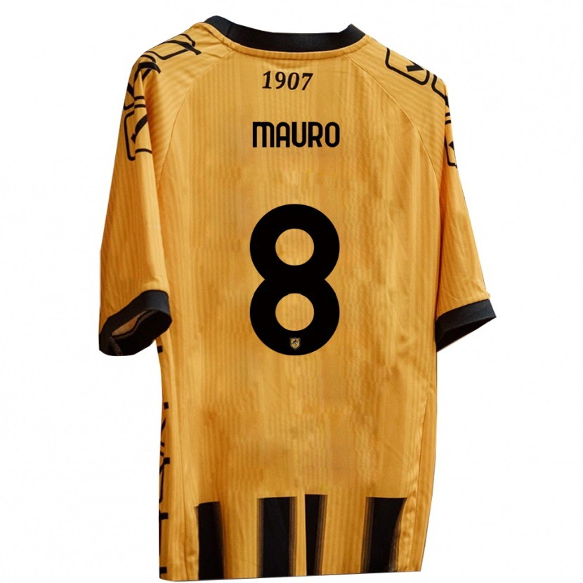 Danxen Kinderen Antonio Mauro #8 Geel Zwart Thuisshirt Thuistenue 2025/26 T-Shirt België