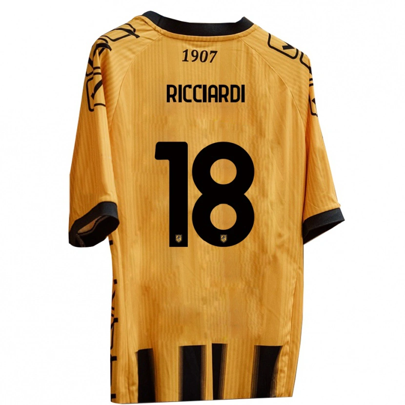 Danxen Kinderen Claudio Ricciardi #18 Geel Zwart Thuisshirt Thuistenue 2025/26 T-Shirt België