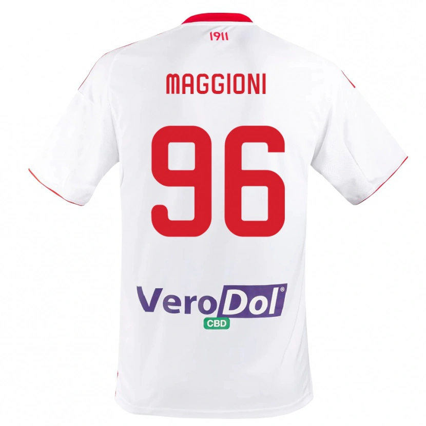Danxen Kinderen Tommaso Maggioni #96 Wit Rood Thuisshirt Thuistenue 2025/26 T-Shirt België