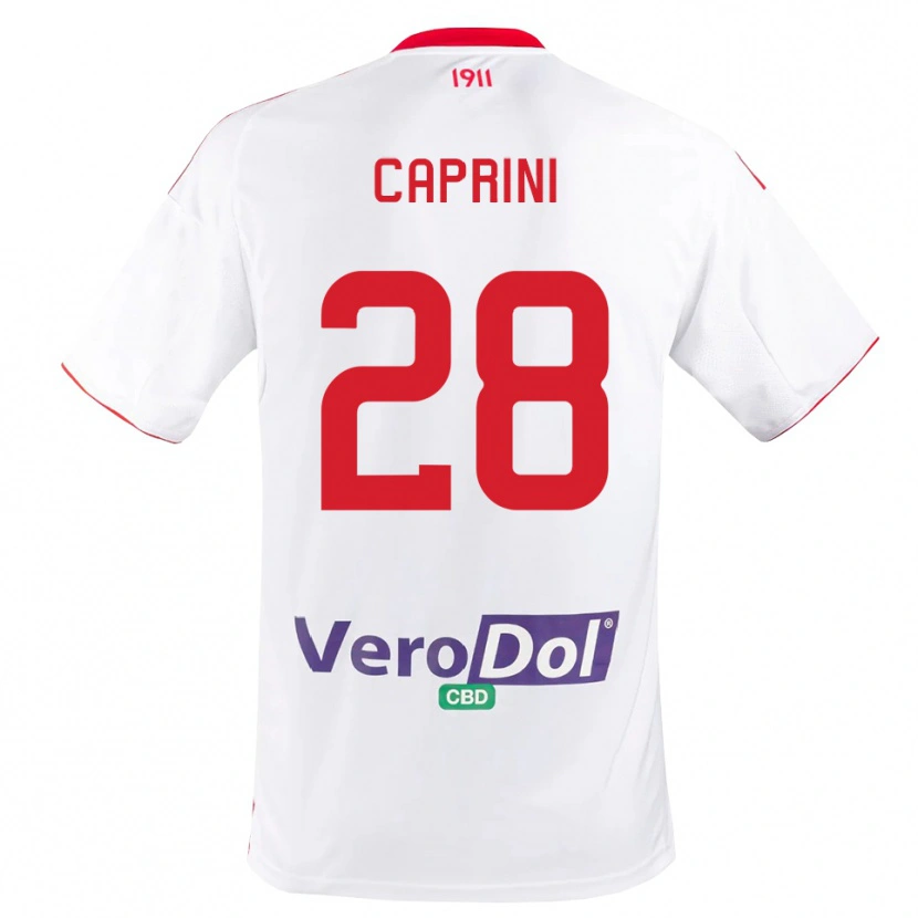 Danxen Kinderen Maat Daniel Caprini #28 Wit Rood Thuisshirt Thuistenue 2025/26 T-Shirt België