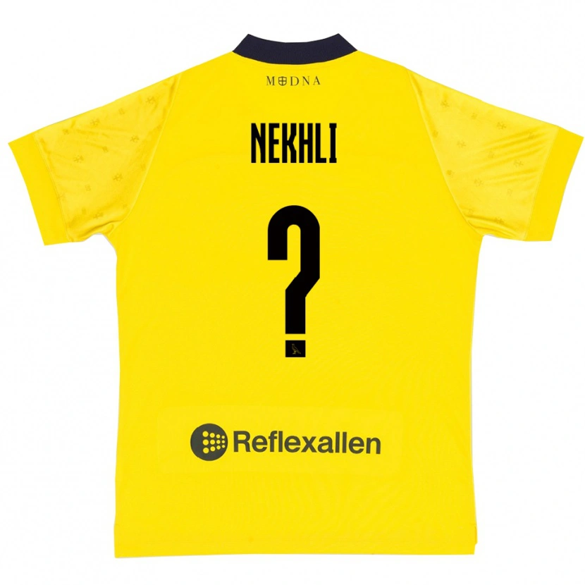 Danxen Kinderen Adam Nekhli #0 Geel Donkerblauw Thuisshirt Thuistenue 2025/26 T-Shirt België