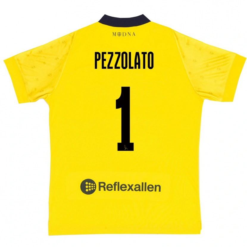 Danxen Kinderen Michele Pezzolato #1 Geel Donkerblauw Thuisshirt Thuistenue 2025/26 T-Shirt België