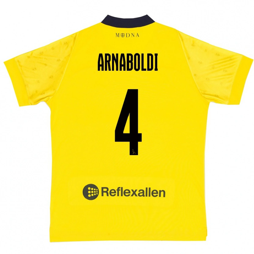 Danxen Kinderen Pietro Arnaboldi #4 Geel Donkerblauw Thuisshirt Thuistenue 2025/26 T-Shirt België