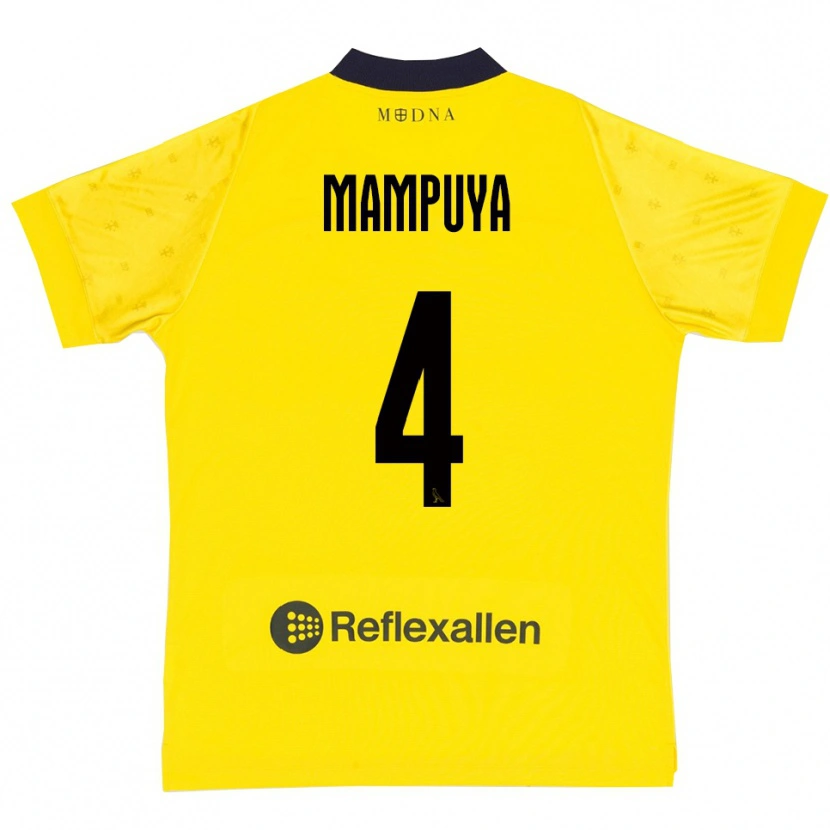 Danxen Kinderen Donel Mampuya #4 Geel Donkerblauw Thuisshirt Thuistenue 2025/26 T-Shirt België
