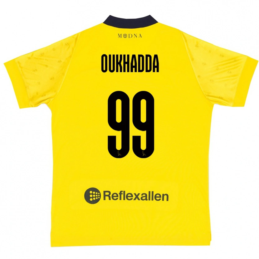 Danxen Kinderen Shady Oukhadda #99 Geel Donkerblauw Thuisshirt Thuistenue 2025/26 T-Shirt België