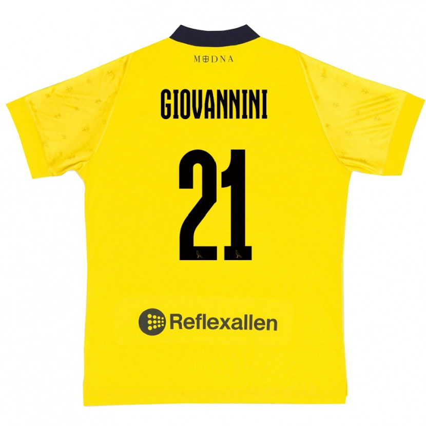 Danxen Kinderen Romeo Giovannini #21 Geel Donkerblauw Thuisshirt Thuistenue 2025/26 T-Shirt België
