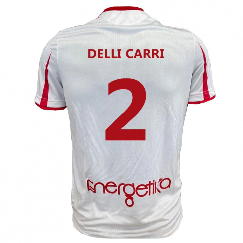 Danxen Kinderen Filippo Delli Carri #2 Wit Rood Thuisshirt Thuistenue 2025/26 T-Shirt België