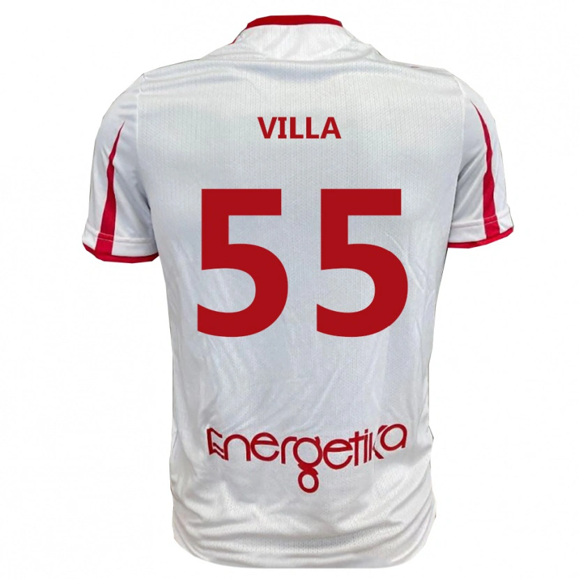 Danxen Kinderen Lorenzo Villa #55 Wit Rood Thuisshirt Thuistenue 2025/26 T-Shirt België