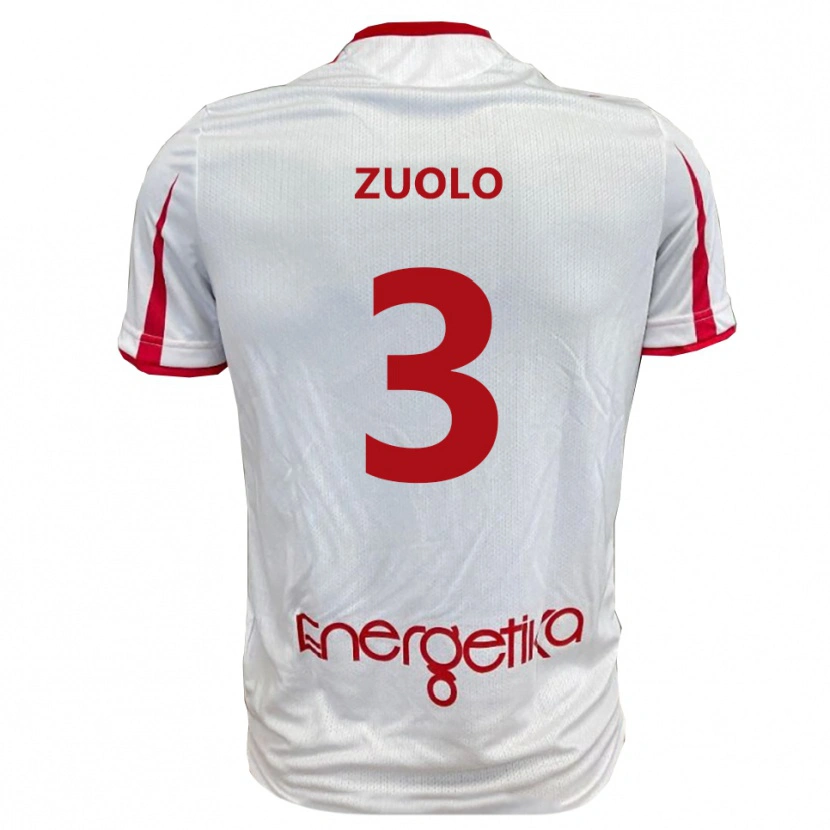 Danxen Kinderen Christian Zuolo #3 Wit Rood Thuisshirt Thuistenue 2025/26 T-Shirt België