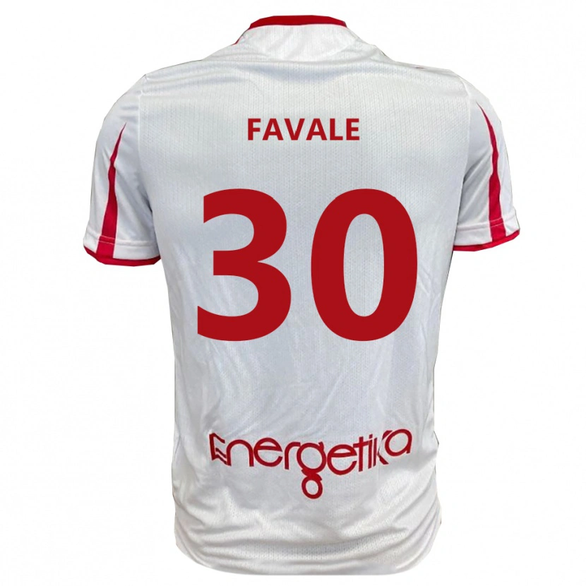 Danxen Kinderen Giulio Favale #30 Wit Rood Thuisshirt Thuistenue 2025/26 T-Shirt België