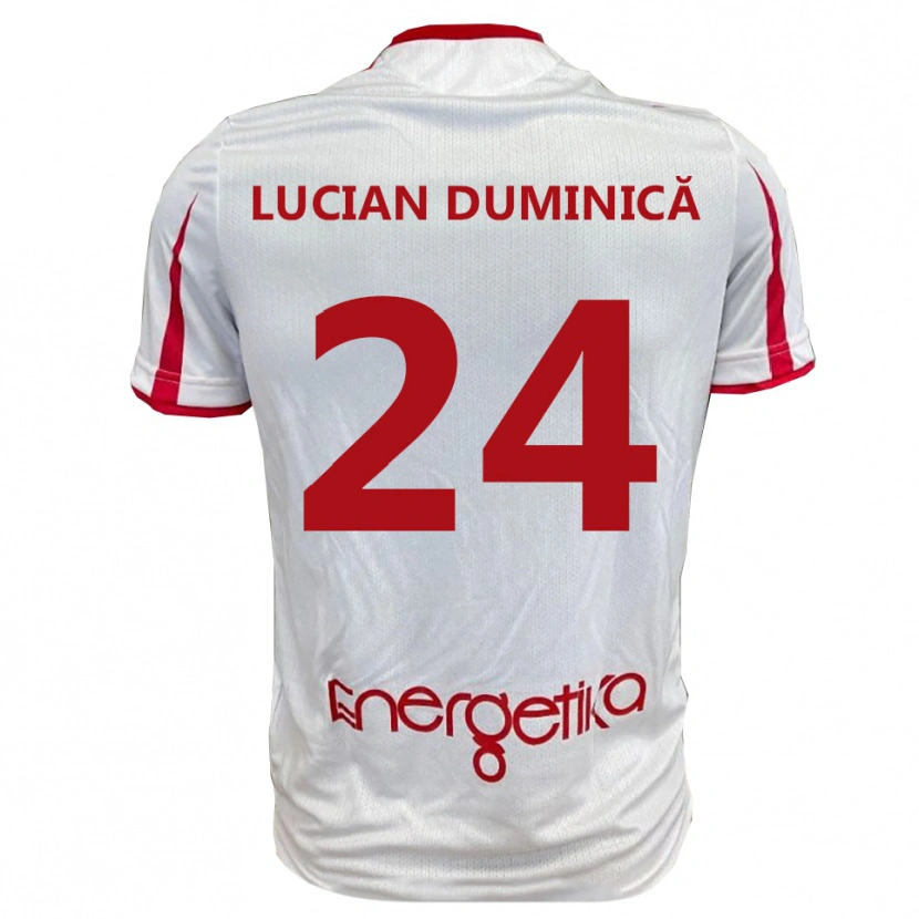 Danxen Kinderen Nicolae Lucian Duminică #24 Wit Rood Thuisshirt Thuistenue 2025/26 T-Shirt België