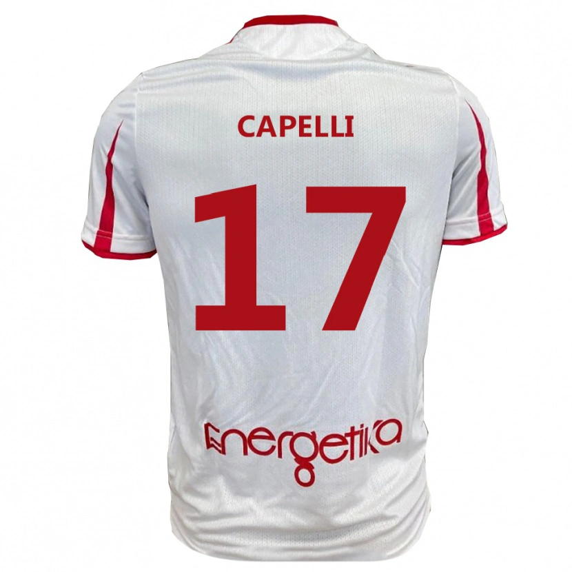 Danxen Kinderen Alessandro Capelli #17 Wit Rood Thuisshirt Thuistenue 2025/26 T-Shirt België
