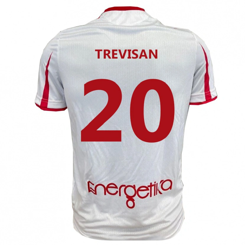 Danxen Kinderen Francesco Trevisan #20 Wit Rood Thuisshirt Thuistenue 2025/26 T-Shirt België