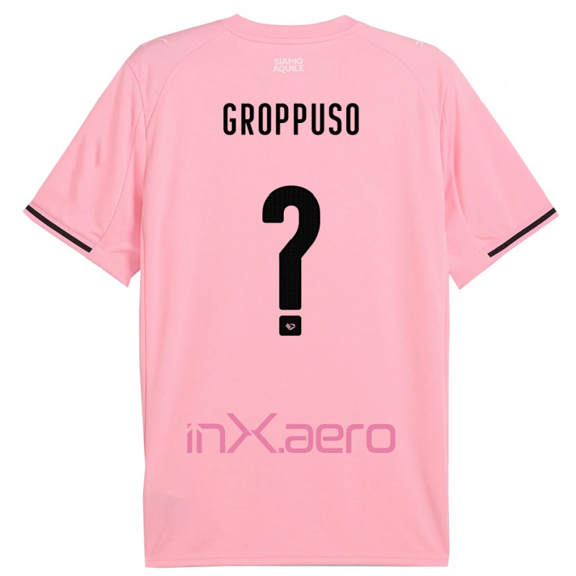 Danxen Kinderen Gabriele Groppuso #0 Roze Zwart Thuisshirt Thuistenue 2025/26 T-Shirt België