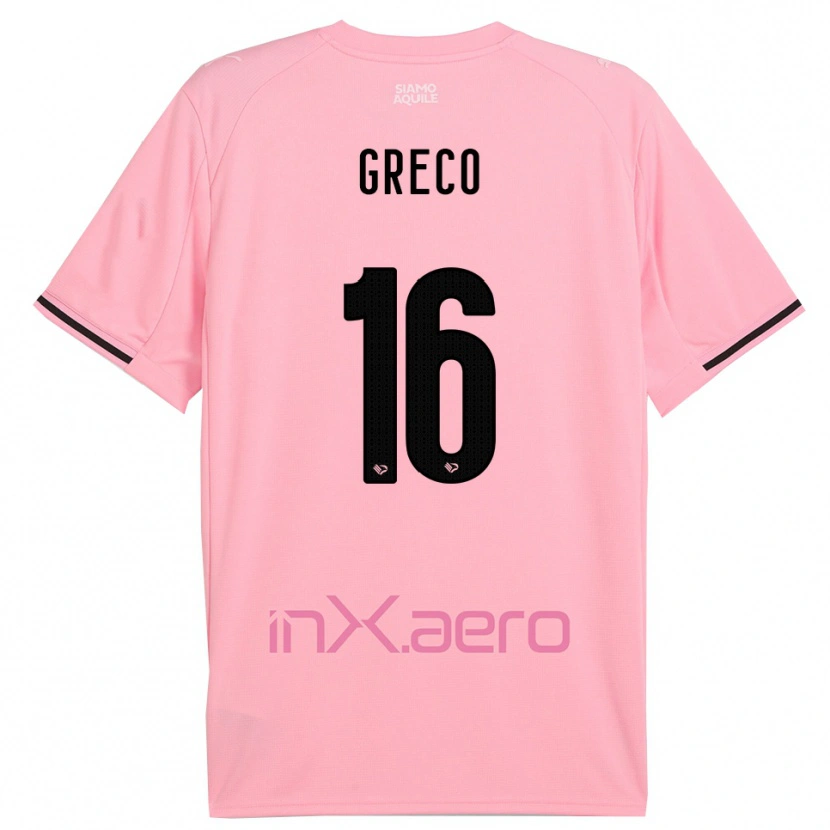 Danxen Kinderen Riccardo Greco #16 Roze Zwart Thuisshirt Thuistenue 2025/26 T-Shirt België