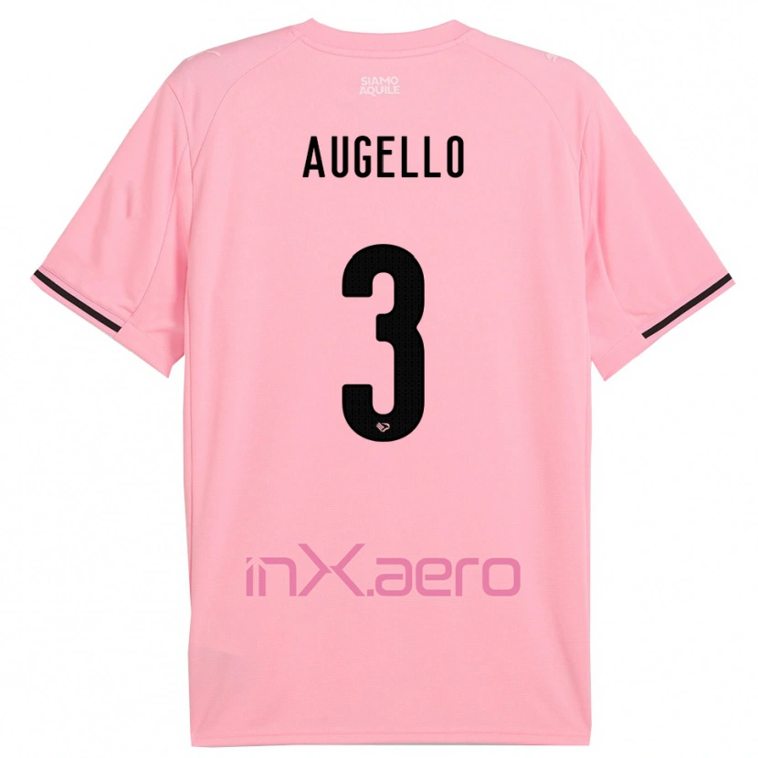 Danxen Kinderen Tommaso Augello #3 Roze Zwart Thuisshirt Thuistenue 2025/26 T-Shirt België
