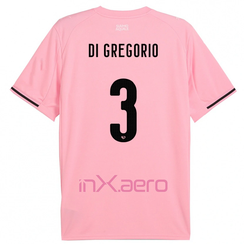 Danxen Kinderen Angelo Di Gregorio #3 Roze Zwart Thuisshirt Thuistenue 2025/26 T-Shirt België
