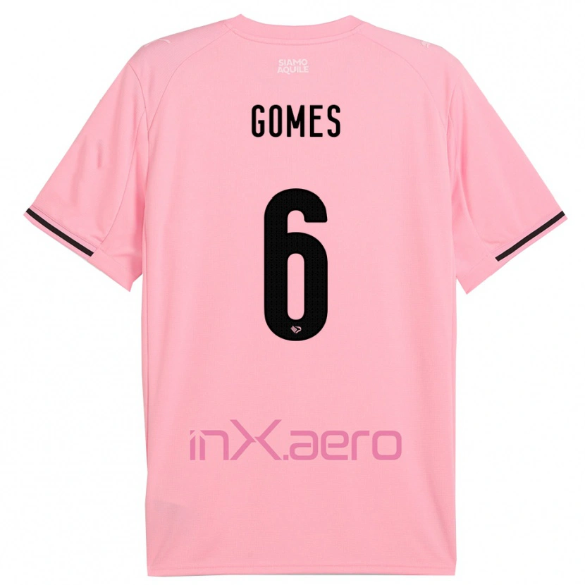 Danxen Kinderen Claudio Gomes #6 Roze Zwart Thuisshirt Thuistenue 2025/26 T-Shirt België