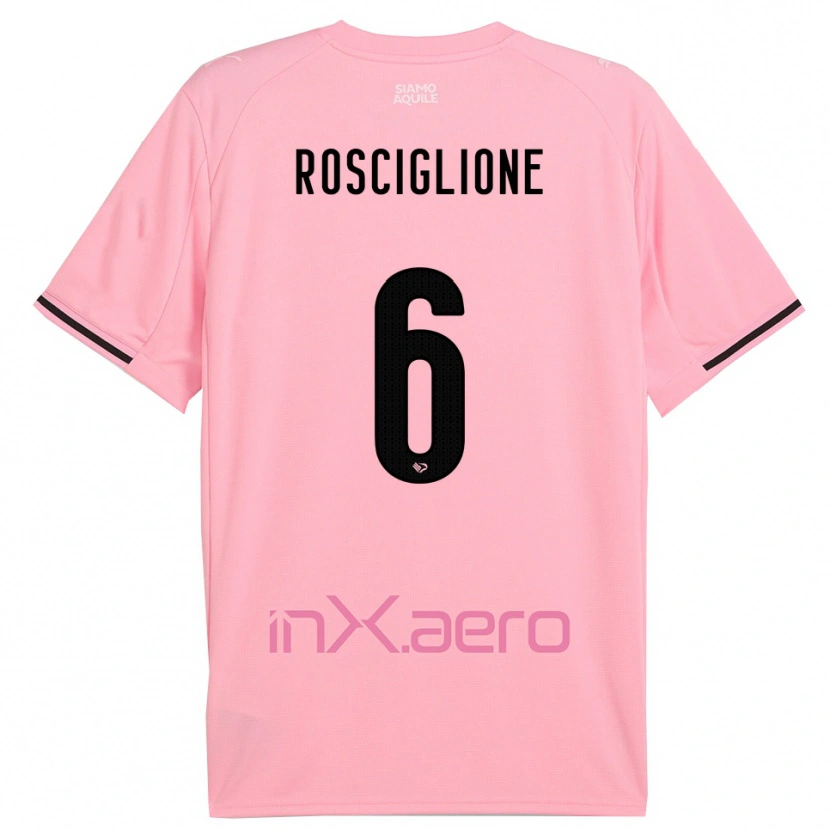 Danxen Kinderen Davide Rosciglione #6 Roze Zwart Thuisshirt Thuistenue 2025/26 T-Shirt België