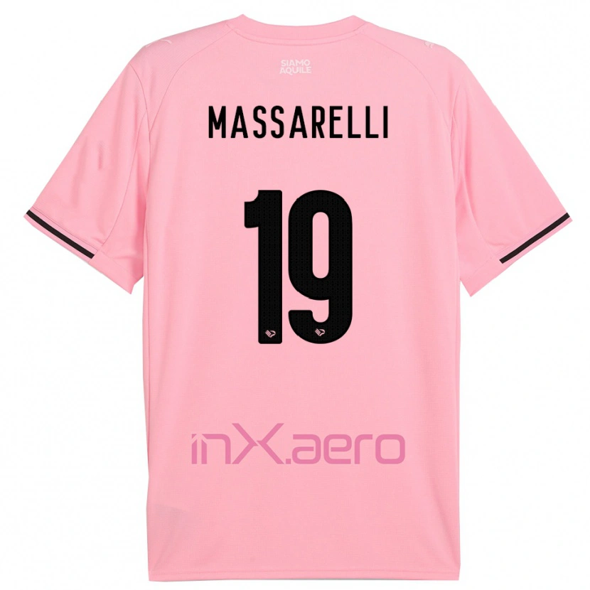 Danxen Kinderen Francesco Massarelli #19 Roze Zwart Thuisshirt Thuistenue 2025/26 T-Shirt België
