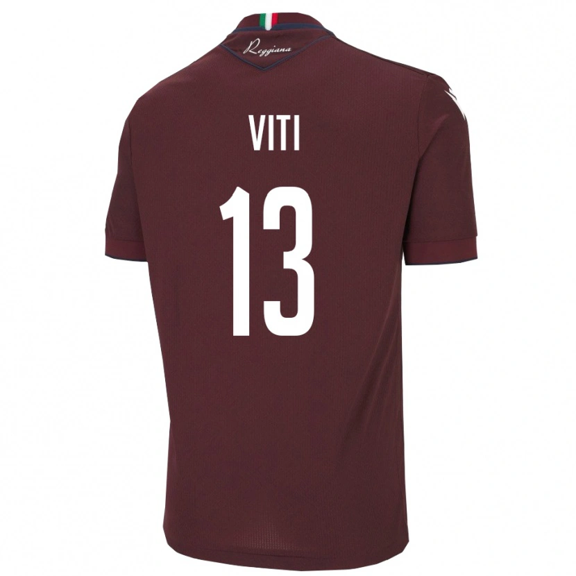Danxen Kinderen Jacopo Viti #13 Bourgondië Wit Thuisshirt Thuistenue 2025/26 T-Shirt België