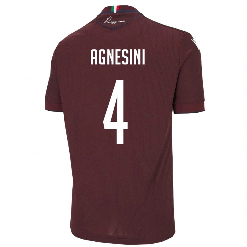 Danxen Kinderen Alessandro Agnesini #4 Bourgondië Wit Thuisshirt Thuistenue 2025/26 T-Shirt België