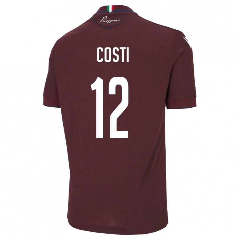 Danxen Kinderen Filippo Costi #12 Bourgondië Wit Thuisshirt Thuistenue 2025/26 T-Shirt België