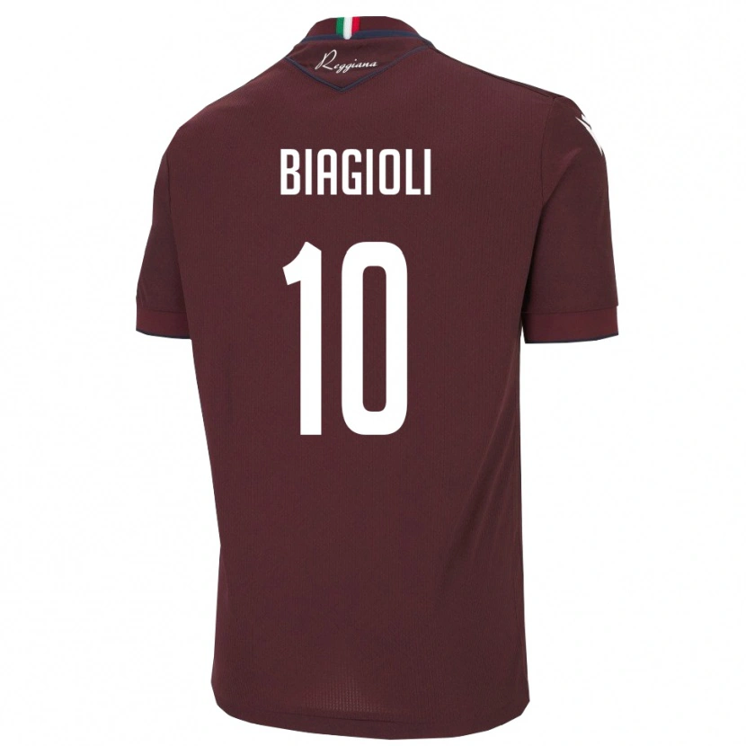 Danxen Kinderen Martino Biagioli #10 Bourgondië Wit Thuisshirt Thuistenue 2025/26 T-Shirt België