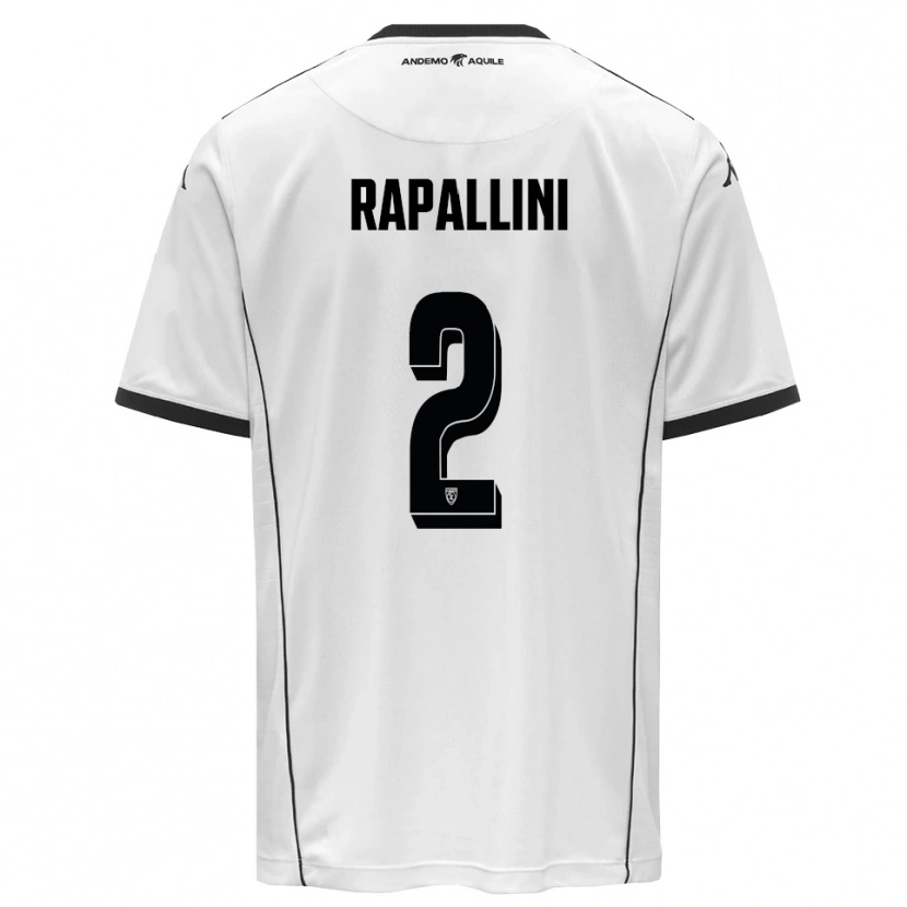 Danxen Kinderen Andrea Rapallini #2 Wit Zwart Thuisshirt Thuistenue 2025/26 T-Shirt België