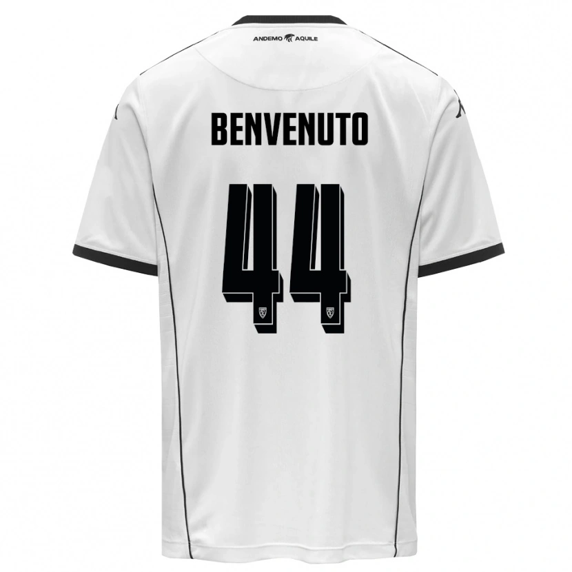 Danxen Kinderen Mattia Benvenuto #44 Wit Zwart Thuisshirt Thuistenue 2025/26 T-Shirt België