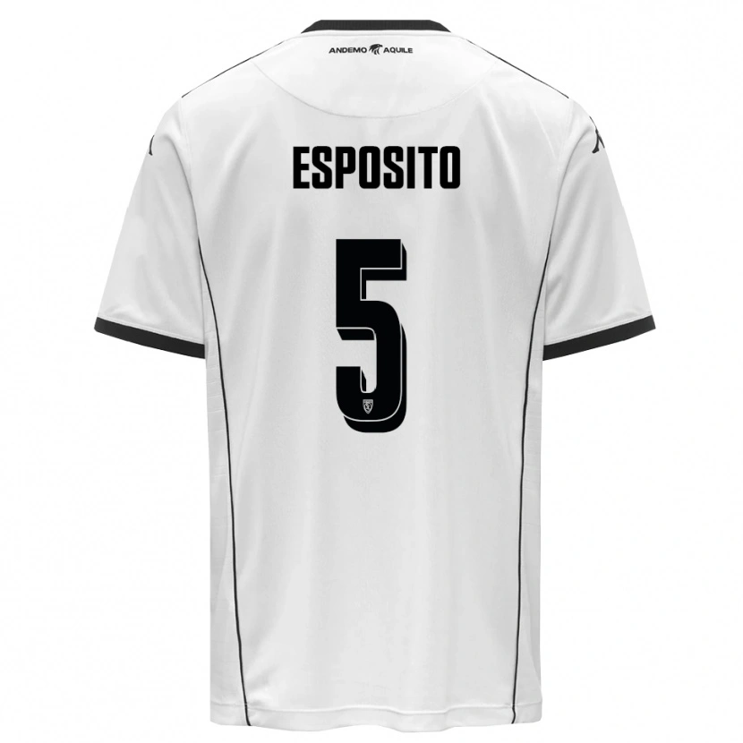 Danxen Kinderen Salvatore Esposito #5 Wit Zwart Thuisshirt Thuistenue 2025/26 T-Shirt België