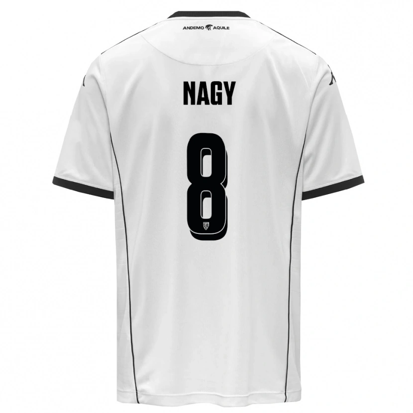 Danxen Kinderen Ádám Nagy #8 Wit Zwart Thuisshirt Thuistenue 2025/26 T-Shirt België