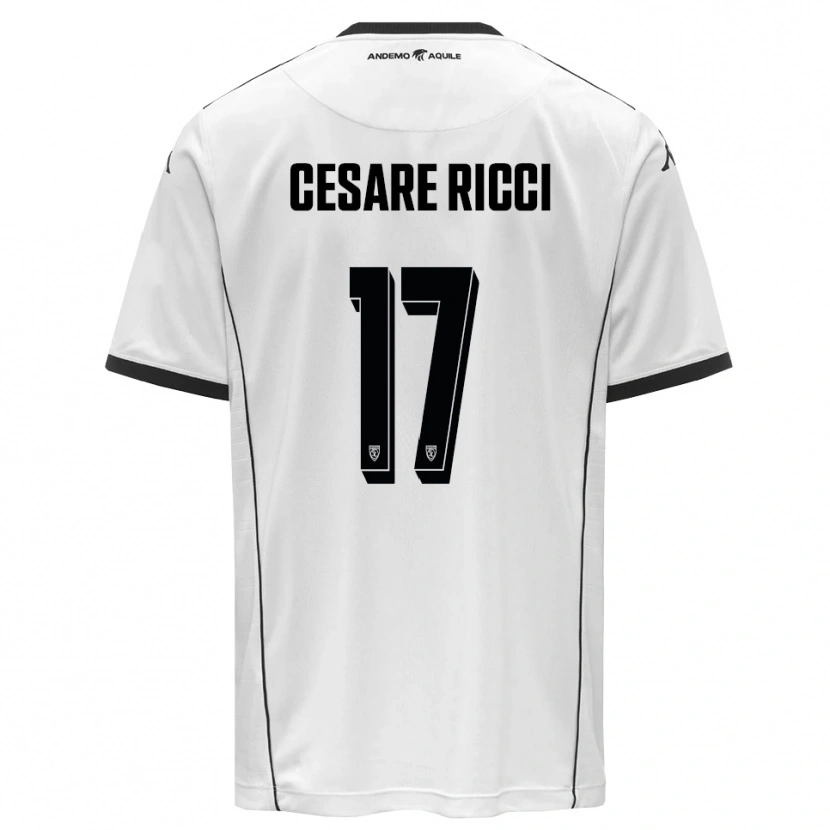 Danxen Kinderen Elia Cesare Ricci #17 Wit Zwart Thuisshirt Thuistenue 2025/26 T-Shirt België