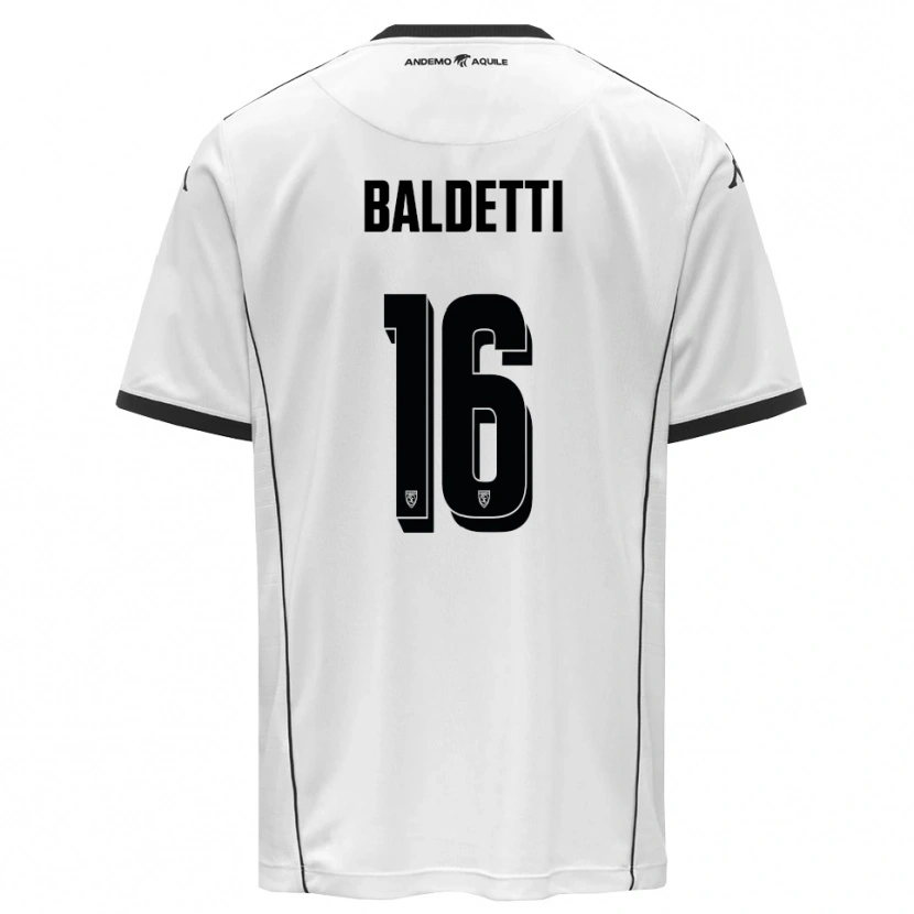 Danxen Kinderen Andrea Baldetti #16 Wit Zwart Thuisshirt Thuistenue 2025/26 T-Shirt België