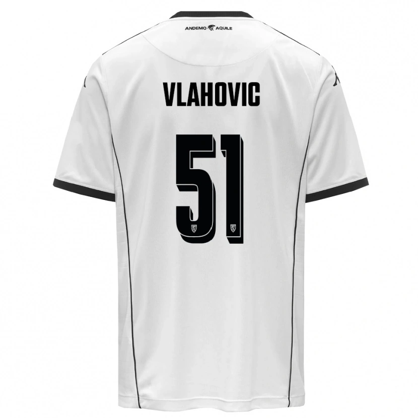 Danxen Kinderen Vanja Vlahović #51 Wit Zwart Thuisshirt Thuistenue 2025/26 T-Shirt België