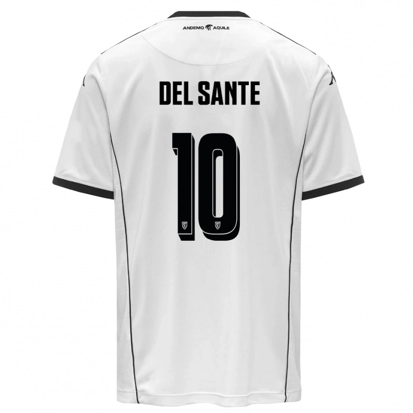 Danxen Kinderen Davide Del Sante #10 Wit Zwart Thuisshirt Thuistenue 2025/26 T-Shirt België