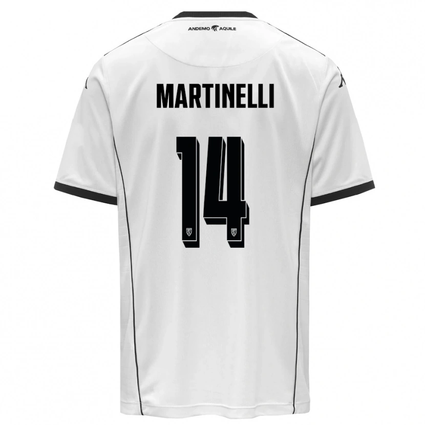 Danxen Kinderen Nicola Martinelli #14 Wit Zwart Thuisshirt Thuistenue 2025/26 T-Shirt België