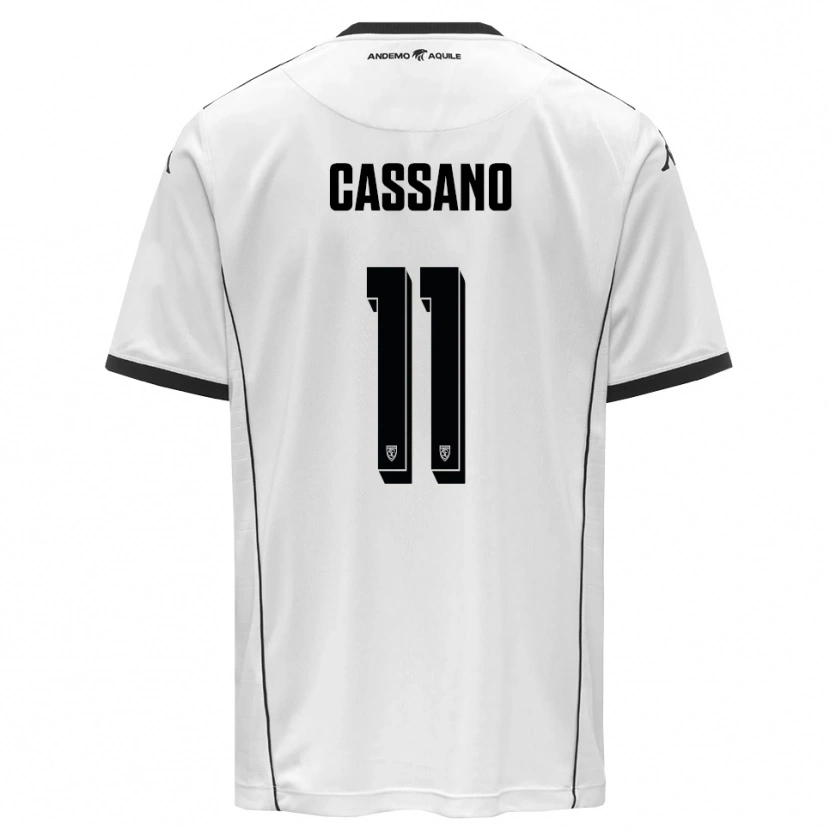 Danxen Kinderen Armando Cassano #11 Wit Zwart Thuisshirt Thuistenue 2025/26 T-Shirt België