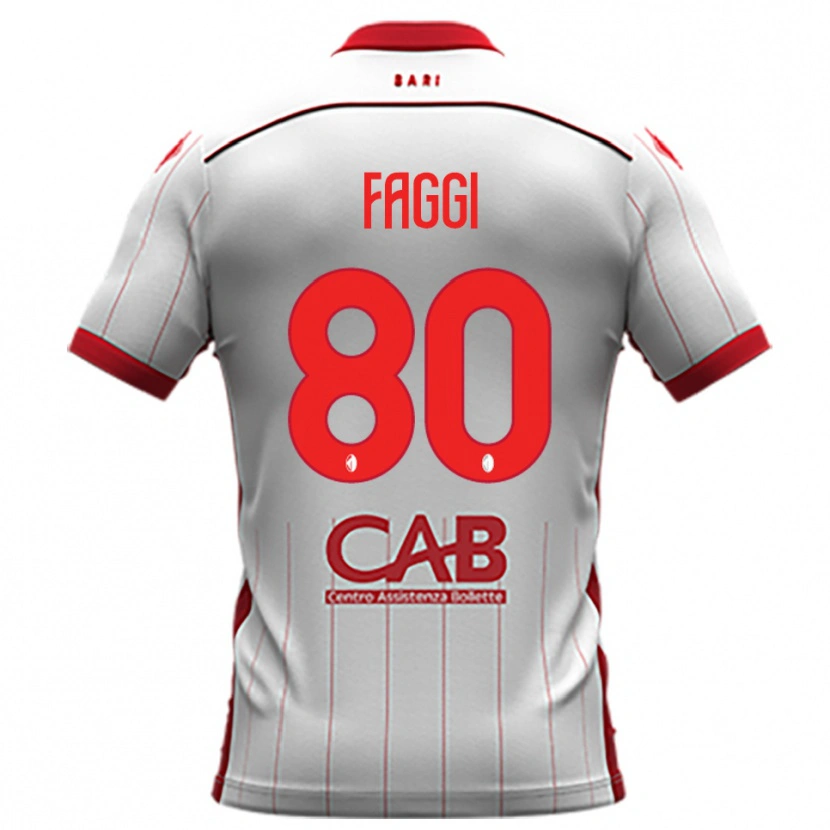 Danxen Kinderen Filippo Faggi #80 Wit Rood Thuisshirt Thuistenue 2025/26 T-Shirt België