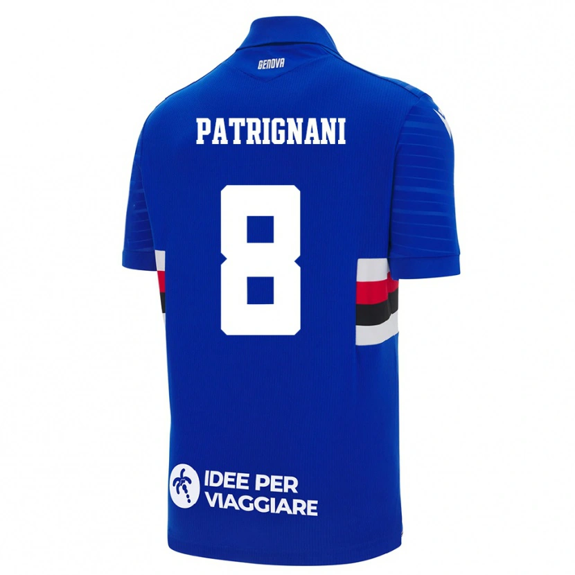 Danxen Kinderen Giulio Patrignani #8 Blauw Wit Thuisshirt Thuistenue 2025/26 T-Shirt België