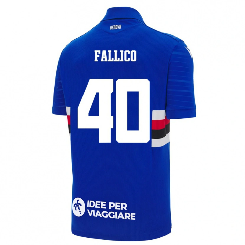 Danxen Kinderen Bianca Fallico #40 Blauw Wit Thuisshirt Thuistenue 2025/26 T-Shirt België