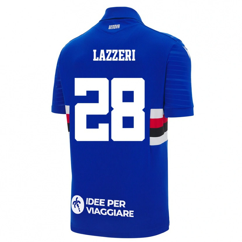 Danxen Kinderen Nicole Lazzeri #28 Blauw Wit Thuisshirt Thuistenue 2025/26 T-Shirt België