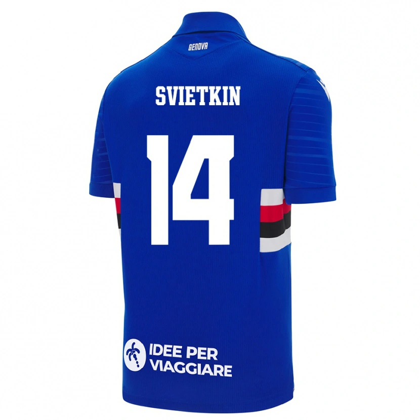 Danxen Kinderen Tomas Svietkin #14 Blauw Wit Thuisshirt Thuistenue 2025/26 T-Shirt België