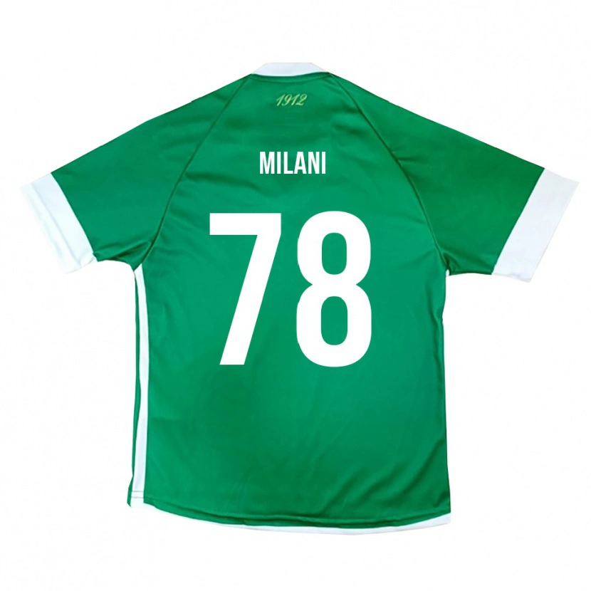 Danxen Kinderen Alessandro Milani #78 Groen Wit Thuisshirt Thuistenue 2025/26 T-Shirt België