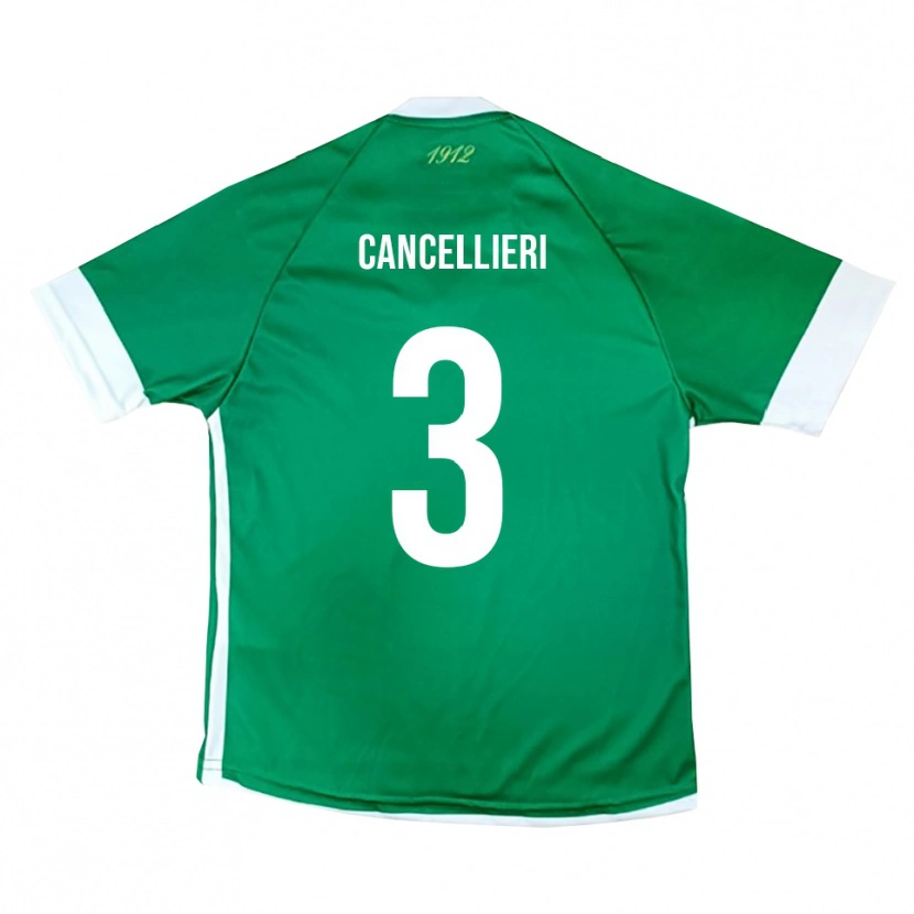 Danxen Kinderen Damiano Cancellieri #3 Groen Wit Thuisshirt Thuistenue 2025/26 T-Shirt België