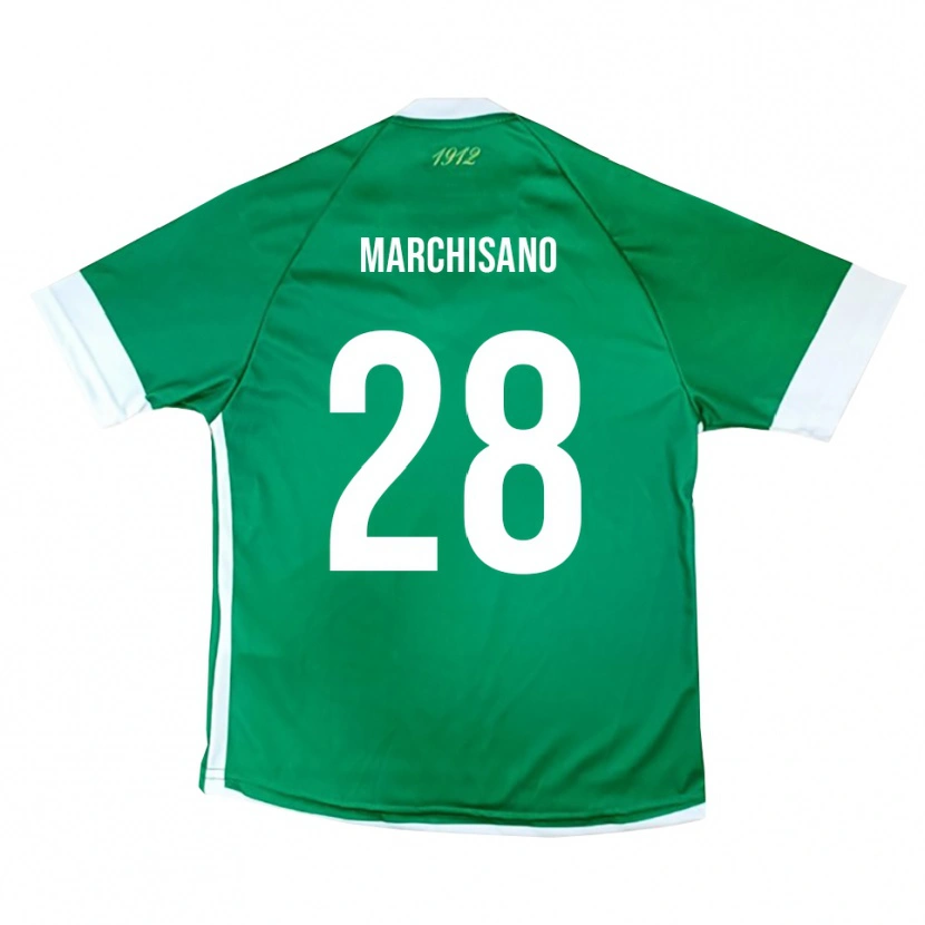 Danxen Kinderen Matteo Marchisano #28 Groen Wit Thuisshirt Thuistenue 2025/26 T-Shirt België